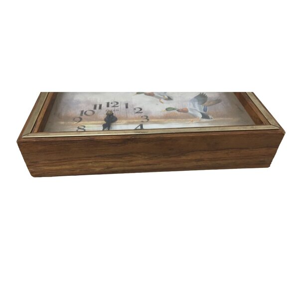 Elgin "Birds Landing" Wood Framed Battery Operated Rectangular Wall Clock - Picture 3 of 6